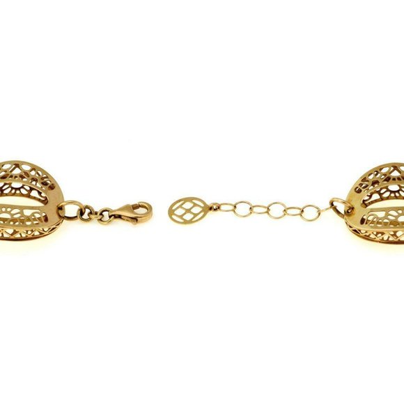 Vintage 14k Gold Large Filigree O Link Bracelet - Picture 5 of 5